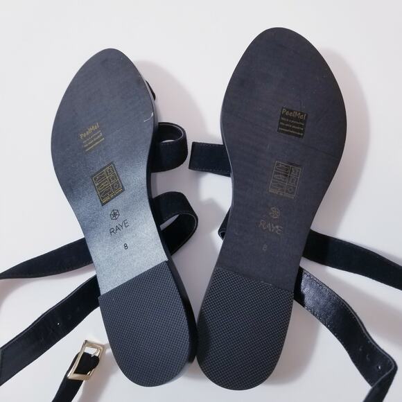 Revolve Raye Black Toe Ring Strappy Sandals - Picture 8 of 9